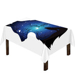 Night Forest Wolf Spirit Print Tablecloth