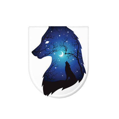 Night Forest Wolf Spirit Print Toilet Lid Cover