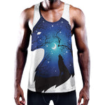 Night Forest Wolf Spirit Print Training Tank Top
