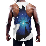 Night Forest Wolf Spirit Print Training Tank Top