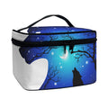 Night Forest Wolf Spirit Print Travel Makeup Bag