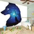 Night Forest Wolf Spirit Print Wall Sticker