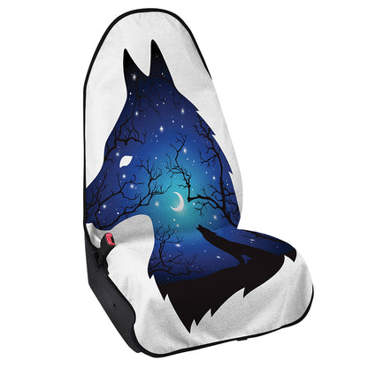 Night Forest Wolf Spirit Print Waterproof Car Seat Cover