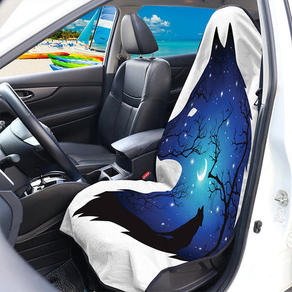 Night Forest Wolf Spirit Print Waterproof Car Seat Cover