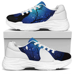 Night Forest Wolf Spirit Print White Chunky Shoes