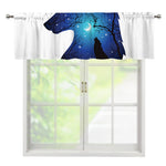 Night Forest Wolf Spirit Print Window Valance