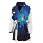 Night Forest Wolf Spirit Print Women's Bathrobe