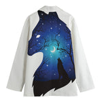 Night Forest Wolf Spirit Print Women's Blazer