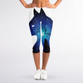 Night Forest Wolf Spirit Print Women's Capri Leggings