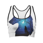 Night Forest Wolf Spirit Print Women's Sports Bra