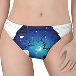Night Forest Wolf Spirit Print Women's Thong