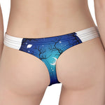 Night Forest Wolf Spirit Print Women's Thong