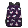 Night Girly Unicorn Pattern Print 17 Inch Backpack