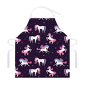 Night Girly Unicorn Pattern Print Adjustable Apron