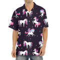 Night Girly Unicorn Pattern Print Aloha Shirt