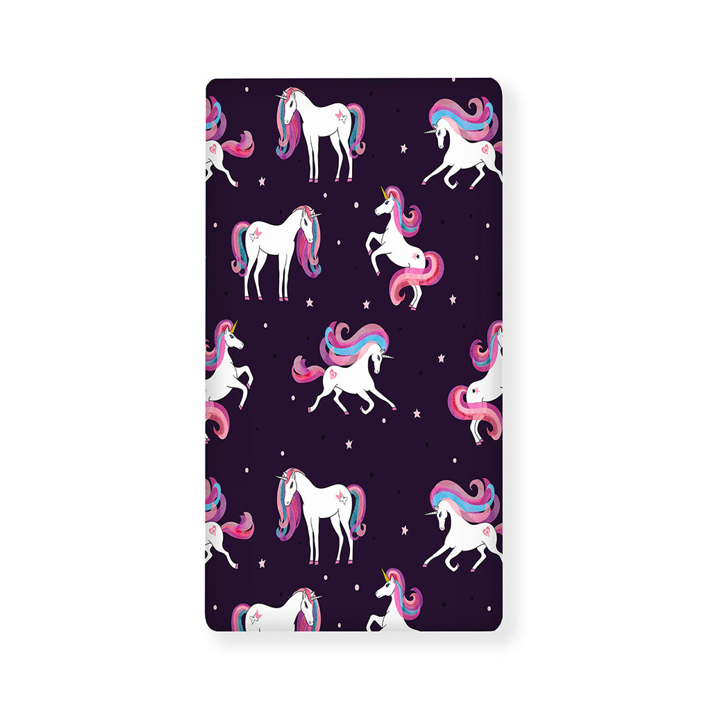 Night Girly Unicorn Pattern Print Baby Crib Sheet