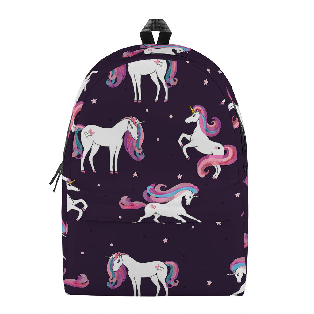 Night Girly Unicorn Pattern Print Backpack