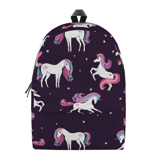 Night Girly Unicorn Pattern Print Backpack