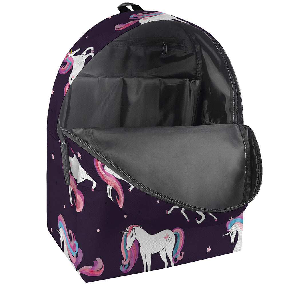 Night Girly Unicorn Pattern Print Backpack