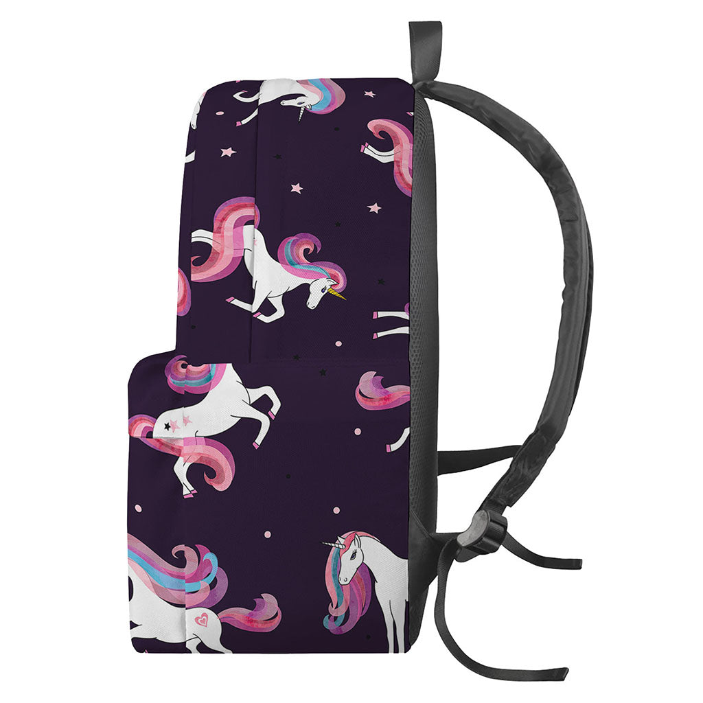 Night Girly Unicorn Pattern Print Backpack