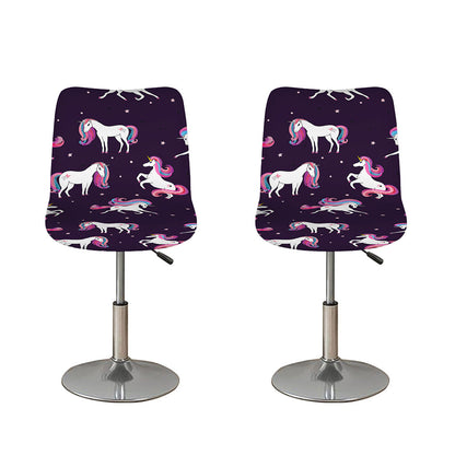 Night Girly Unicorn Pattern Print Bar Stool Covers