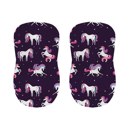 Night Girly Unicorn Pattern Print Bar Stool Covers