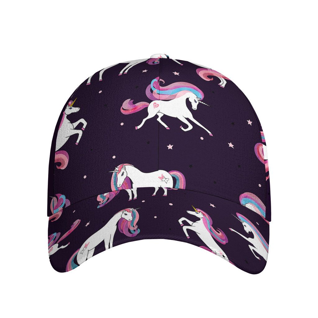 Night Girly Unicorn Pattern Print Baseball Cap