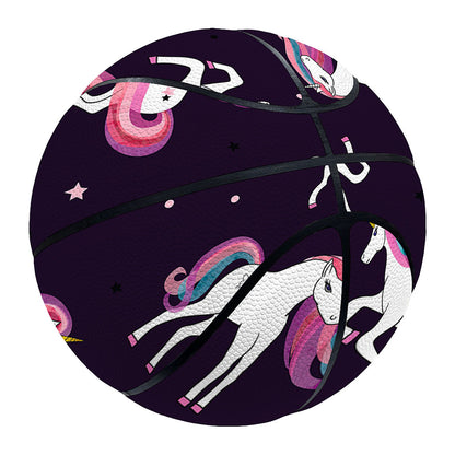 Night Girly Unicorn Pattern Print Basketball