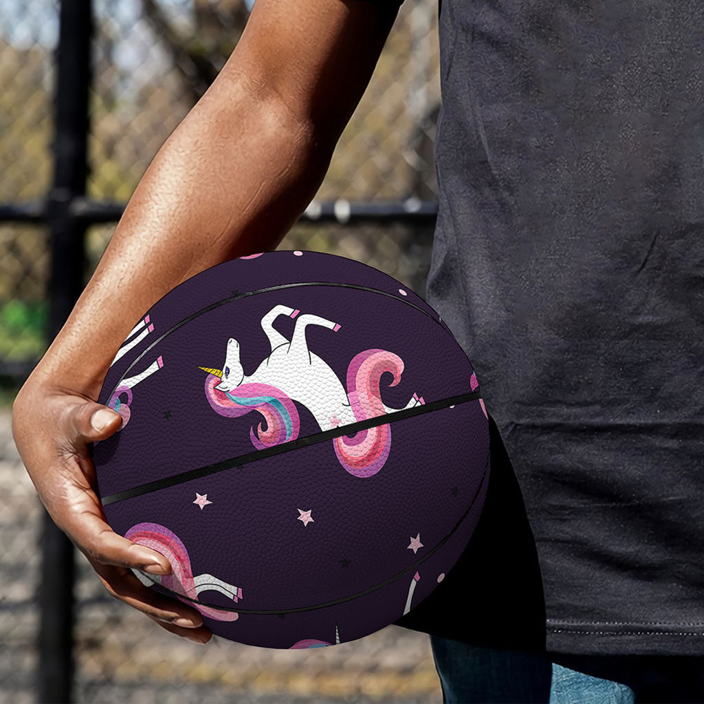 Night Girly Unicorn Pattern Print Basketball