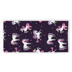 Night Girly Unicorn Pattern Print Beach Towel