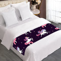 Night Girly Unicorn Pattern Print Bed Runner