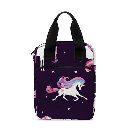 Night Girly Unicorn Pattern Print Bible Tote Bag