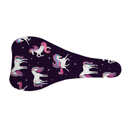 Night Girly Unicorn Pattern Print Bicycle Seat Cover