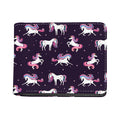 Night Girly Unicorn Pattern Print Bifold Wallet