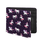 Night Girly Unicorn Pattern Print Bifold Wallet