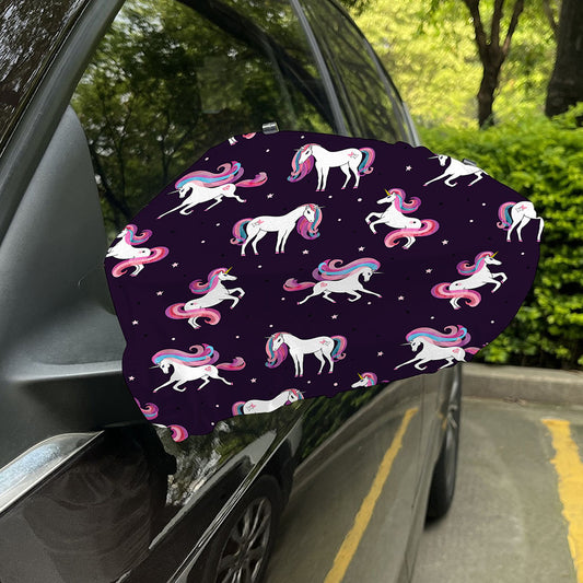 Night Girly Unicorn Pattern Print Car Side Mirror Covers