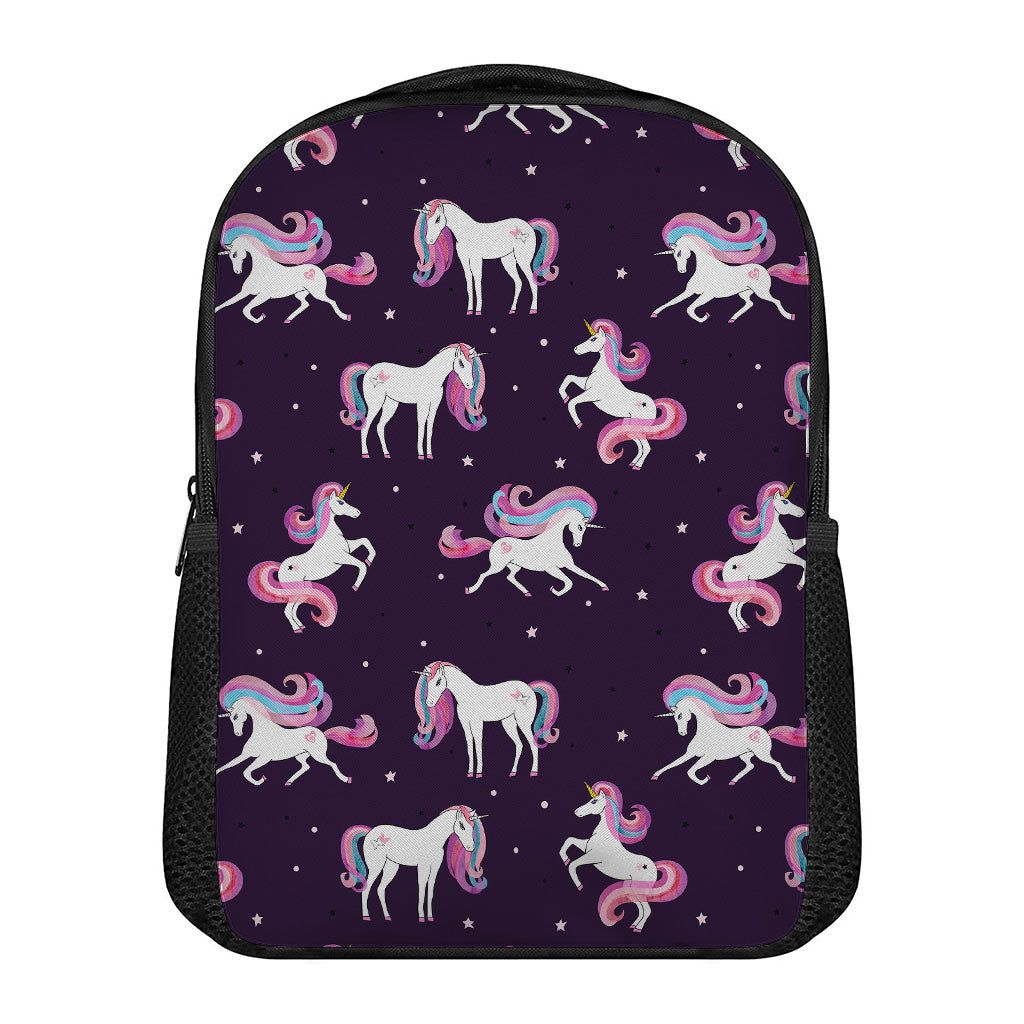 Night Girly Unicorn Pattern Print Casual Backpack