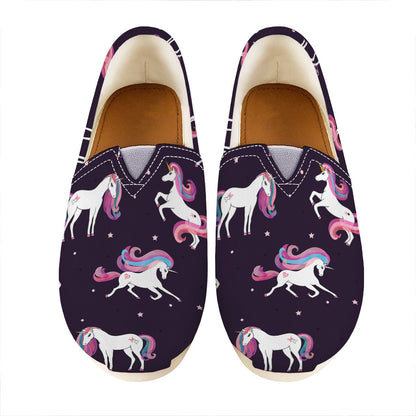 Night Girly Unicorn Pattern Print Casual Shoes