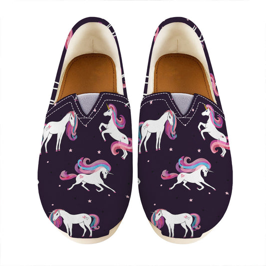 Night Girly Unicorn Pattern Print Casual Shoes