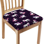 Night Girly Unicorn Pattern Print Chair Cushion Cover