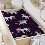 Night Girly Unicorn Pattern Print Changing Pad Cover