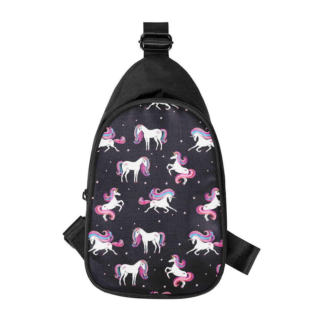 Night Girly Unicorn Pattern Print Chest Bag