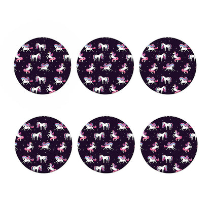 Night Girly Unicorn Pattern Print Coaster Set