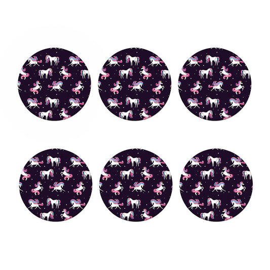 Night Girly Unicorn Pattern Print Coaster Set