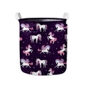 Night Girly Unicorn Pattern Print Collapsible Laundry Basket