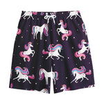 Night Girly Unicorn Pattern Print Cotton Shorts