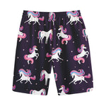 Night Girly Unicorn Pattern Print Cotton Shorts