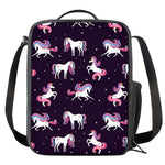 Night Girly Unicorn Pattern Print Crossbody Lunch Bag
