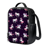 Night Girly Unicorn Pattern Print Crossbody Lunch Bag