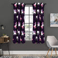 Night Girly Unicorn Pattern Print Grommet Curtain Panels